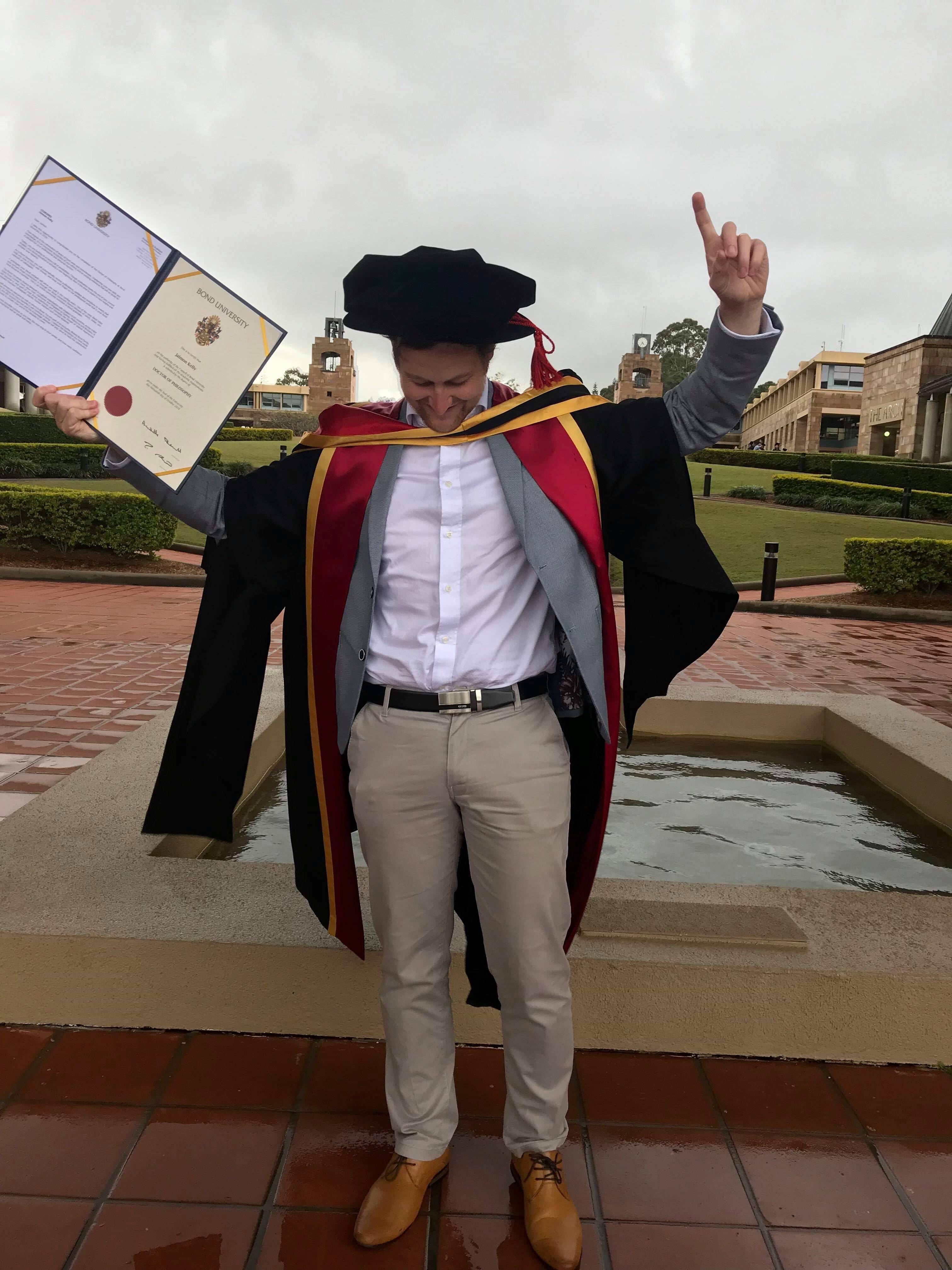 Jaimon celebrating his PhD Graduation 